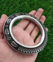 Sarbloh Kara Floral designer Chakri Karha Punjabi Kada Sikh Singh Bangle H17A