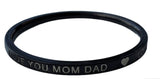 Love You Mom Dad Kara Black Bangle Smooth Flat Stainless Steel Kada G18 Kura New