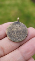 Sikh Guru Nanak Dev Antique Coin pendant Mool Mantar Locket black thread pp15