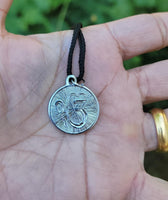 Sikh Ek Onkar Khanda Legend Pendant Silver Plated black thread Singh Necklace L5