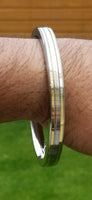 Sikh kara stainless steel brass lines smooth flat kada singh kaur bangle gift v6