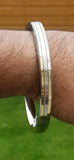 Sikh kara stainless steel brass lines smooth flat kada singh kaur bangle gift v6