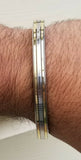 Sikh kara stainless steel brass lines smooth flat kada singh kaur bangle gift v6