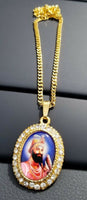 Gold plated guru gobind singh ji photo pendant punjabi sikh kaur car rear mirror