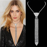 Neck tie necklace stunning silver plated celebrity design vintage look new ggg49