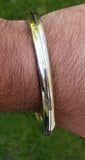 Sikh kara stainless steel round smooth brass lines kada singh kaur bangle v18