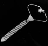 Neck tie necklace stunning silver plated celebrity design vintage look new ggg49