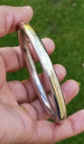 Sikh kara stainless steel round smooth brass lines kada singh kaur bangle v18