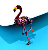 Stunning flamingo brooch vintage look stunning diamonte enamel colours pin ggg31