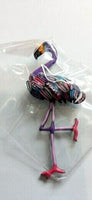 Stunning flamingo brooch vintage look stunning diamonte enamel colours pin ggg31