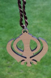 Wooden khanda car hanger punjabi sikh kaur stunning evil protection pendant ccc8