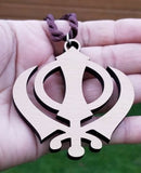 Wooden khanda car hanger punjabi sikh kaur stunning evil protection pendant ccc8