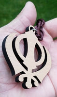 Wooden khanda car hanger punjabi sikh kaur stunning evil protection pendant ccc8