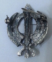 Stunning diamonte silver plated sikh khanda brooch cake pin x-mas singh gift