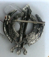 Stunning diamonte silver plated sikh khanda brooch cake pin x-mas singh gift