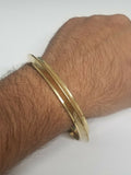 Pure brass 22ct gold look smooth collar sikh singh kaur khalsa kara bangle k8