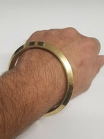 Pure brass 22ct gold look smooth collar sikh singh kaur khalsa kara bangle k8