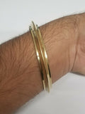 Pure brass 22ct gold look smooth collar sikh singh kaur khalsa kara bangle k8