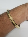 Pure brass 22ct gold look smooth collar sikh singh kaur khalsa kara bangle k8