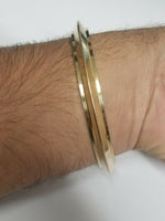 Pure brass 22ct gold look smooth collar sikh singh kaur khalsa kara bangle k8