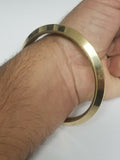 Pure brass 22ct gold look smooth collar sikh singh kaur khalsa kara bangle k8