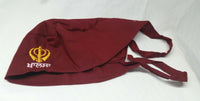 Sikh Punjabi Turban Patka Pathka Singh Khanda Bandana Head Wrap Maroon Colour WW