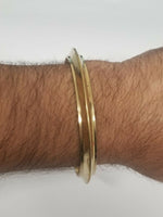 Pure brass 22ct gold look smooth collar sikh singh kaur khalsa kara bangle k8