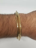 Pure brass 22ct gold look smooth collar sikh singh kaur khalsa kara bangle k8