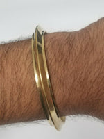 Pure brass 22ct gold look smooth collar sikh singh kaur khalsa kara bangle k8