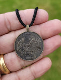 Sikh Guru Gobind Singh Amrit Sanchar 1999 Coin pendant Locket black thread pp17