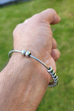 Stainless Steel Kara Meditation Praying Beads Sikh Singh Kaur Simran Bangle EE9