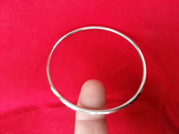 Stunning stainless steel silver tone thin sikh singh kaur khalsa kara bangle m10