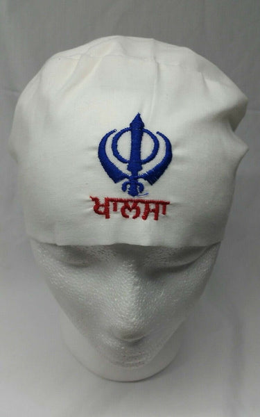 Sikh punjabi turban patka pathka singh khanda bandana head wrap white colour