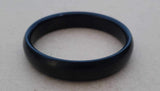 Black kara iron sarbloh kada round smooth sikh singh kaur khalsa bangle j17 new