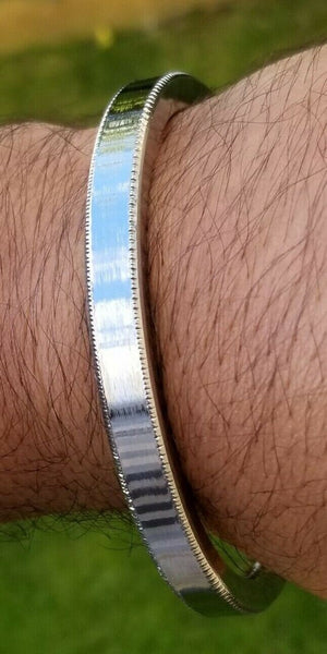 Stainless steel kara singh kaur bangle khalsa punjabi cut edge sikh kada v16