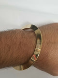 Pure brass 22ct gold look smooth chakri sikh singh kaur khalsa kara bangle k6