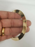 Pure brass 22ct gold look smooth chakri sikh singh kaur khalsa kara bangle k6