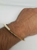 Pure brass 22ct gold look smooth chakri sikh singh kaur khalsa kara bangle k6