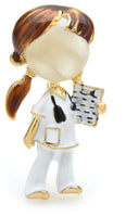 Stunning gold plated nhs doctor nurse celebrity elegant brooch broach pin jjj52