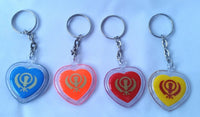 Colourful eik onkar khanda sikh key rings - red blue orange yellow  key chains