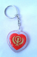 Colourful eik onkar khanda sikh key rings - red blue orange yellow  key chains