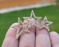 Three Star Brooch Vintage Look Queen Broach Stunning Gold Plated Pin KK6 New