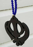 Punjabi sikh wooden khanda stunning pendant evil protection car hanger gift aa11