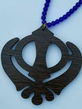 Punjabi sikh wooden khanda stunning pendant evil protection car hanger gift aa11