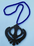 Punjabi sikh wooden khanda stunning pendant evil protection car hanger gift aa11