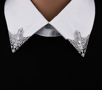 Silver gold plated triangle designer collar pin creative shirt brooch gift ggg3