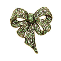 Bow brooch gold or silver plated stunning diamonte designer celebrity pin u9 new