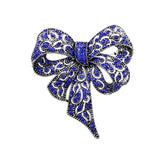 Bow brooch gold or silver plated stunning diamonte designer celebrity pin u9 new