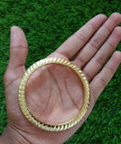 Brass Sun Kara Sikh Singh Kada Gold Look  Khalsa Hindu Healing Chakri Bangle N8