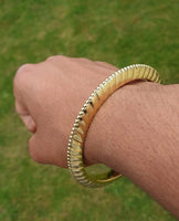 Brass Sun Kara Sikh Singh Kada Gold Look  Khalsa Hindu Healing Chakri Bangle N8